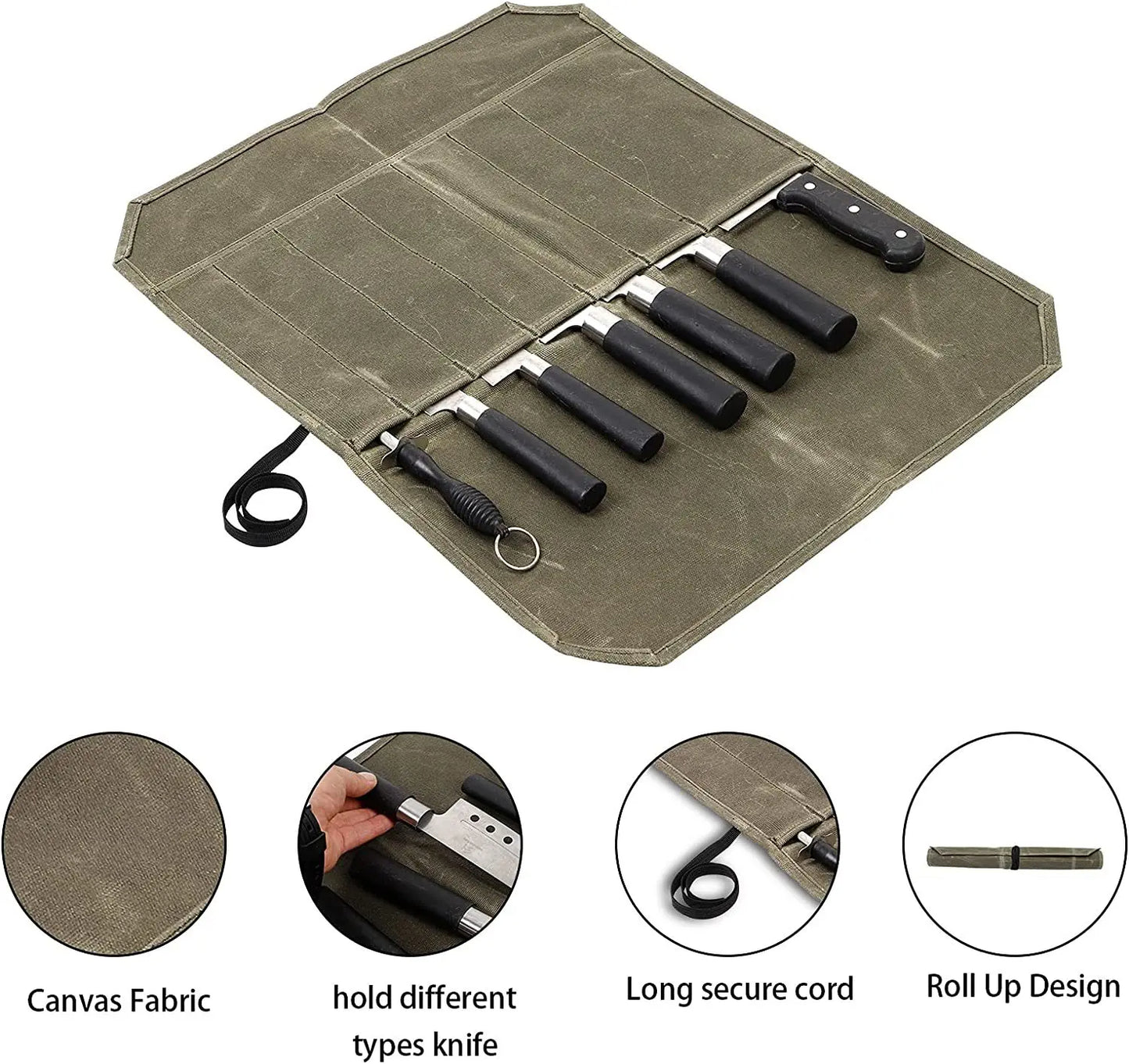 Waxed Canvas Chef Knife Roll – Rugged. Reliable