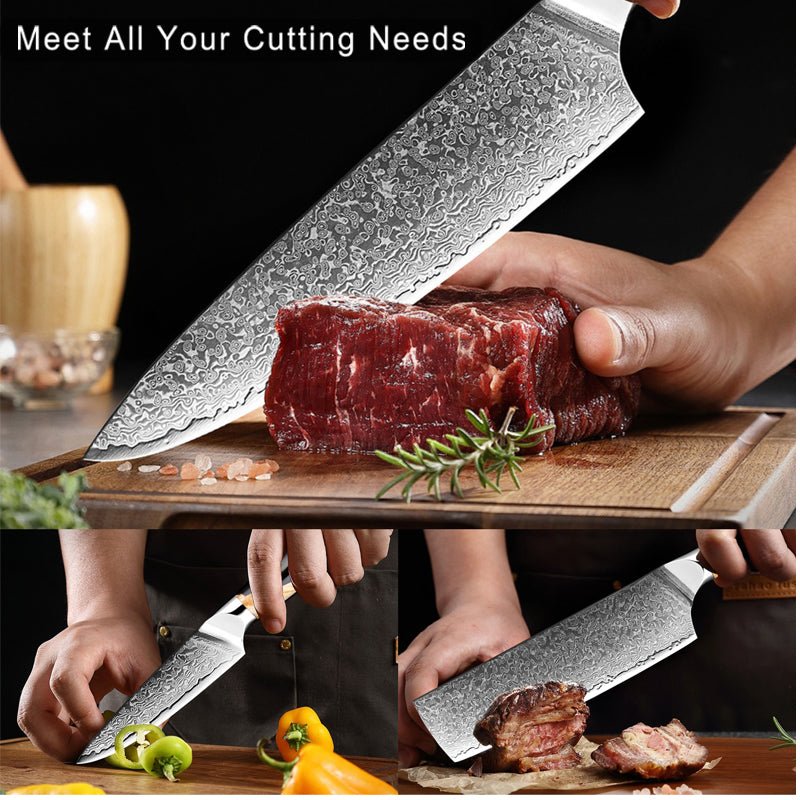 3-Piece Damascus Knife Set - Starter Knife Set