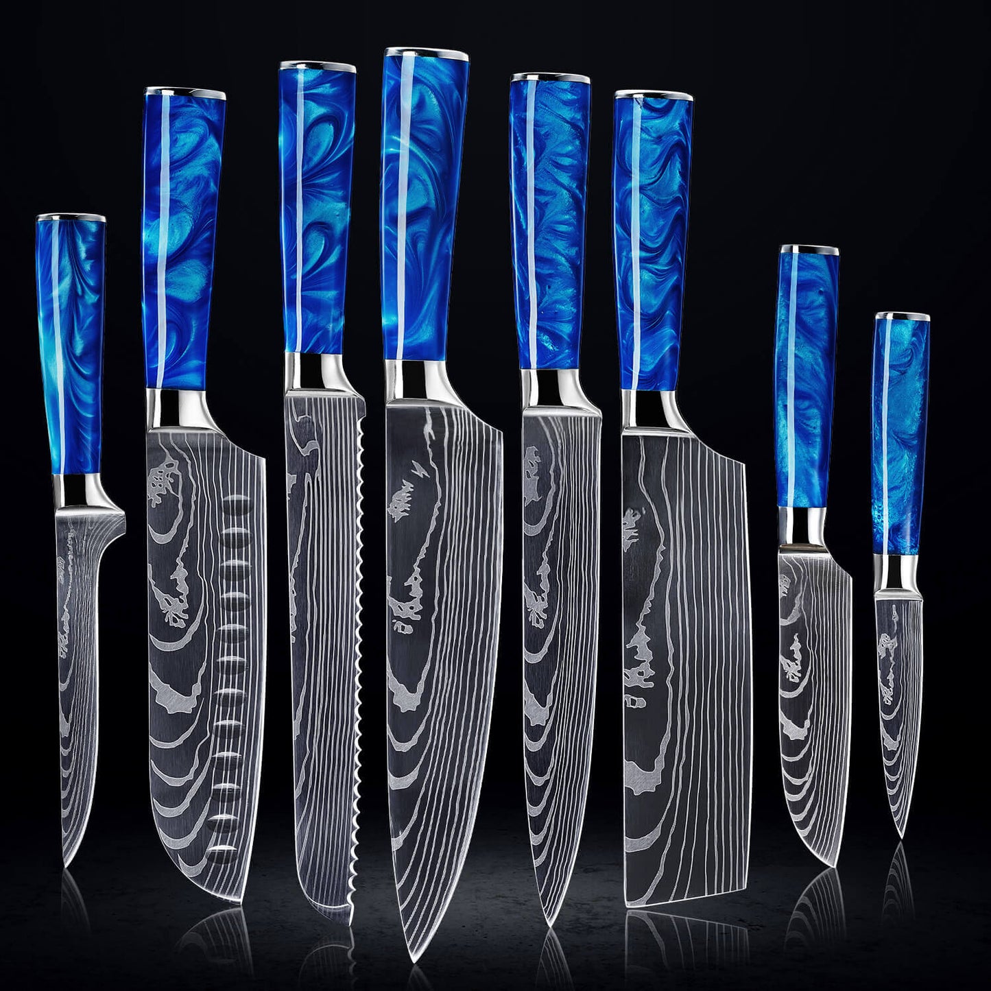 "Cerulean" 16-Piece Japanese Knife Block Set