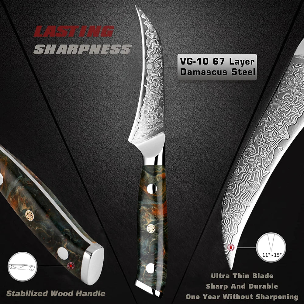 Hector 3.5” Damascus VG10 Paring Knife – Precision in the Palm of Your Hand