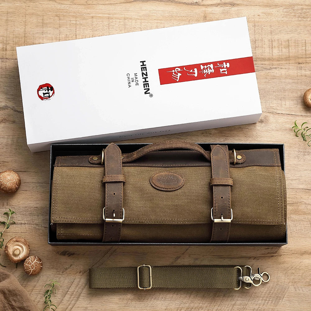 Knife Roll Bag Premium Leather Crafted