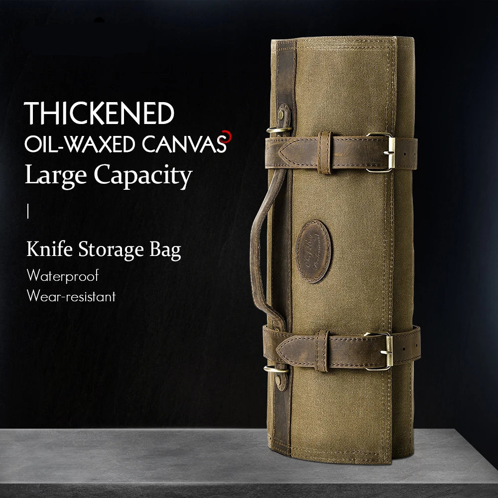 Knife Roll Bag Premium Leather Crafted