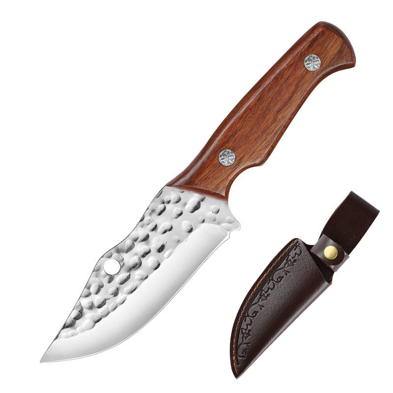 Hand Forged Boning Cleaver Butcher Knife With Leather Sheath