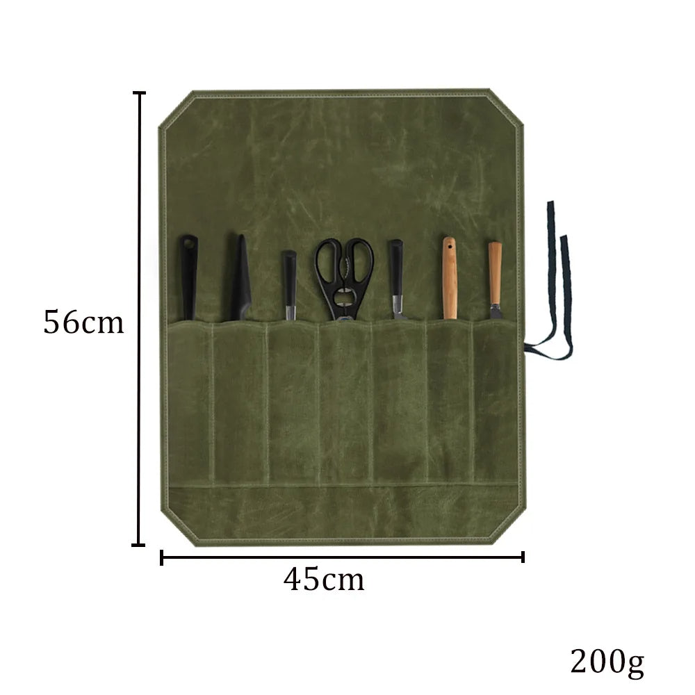 Waxed Canvas Chef Knife Roll – Rugged. Reliable