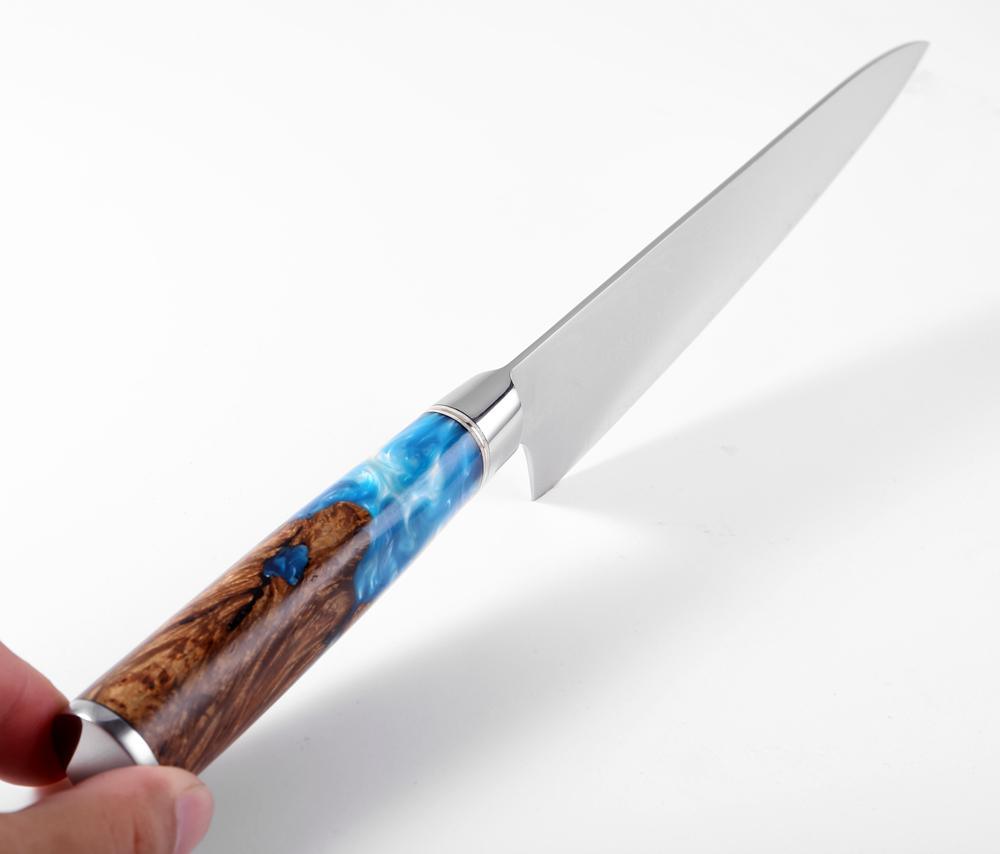 Damascus Steel Chef Knife, Blue