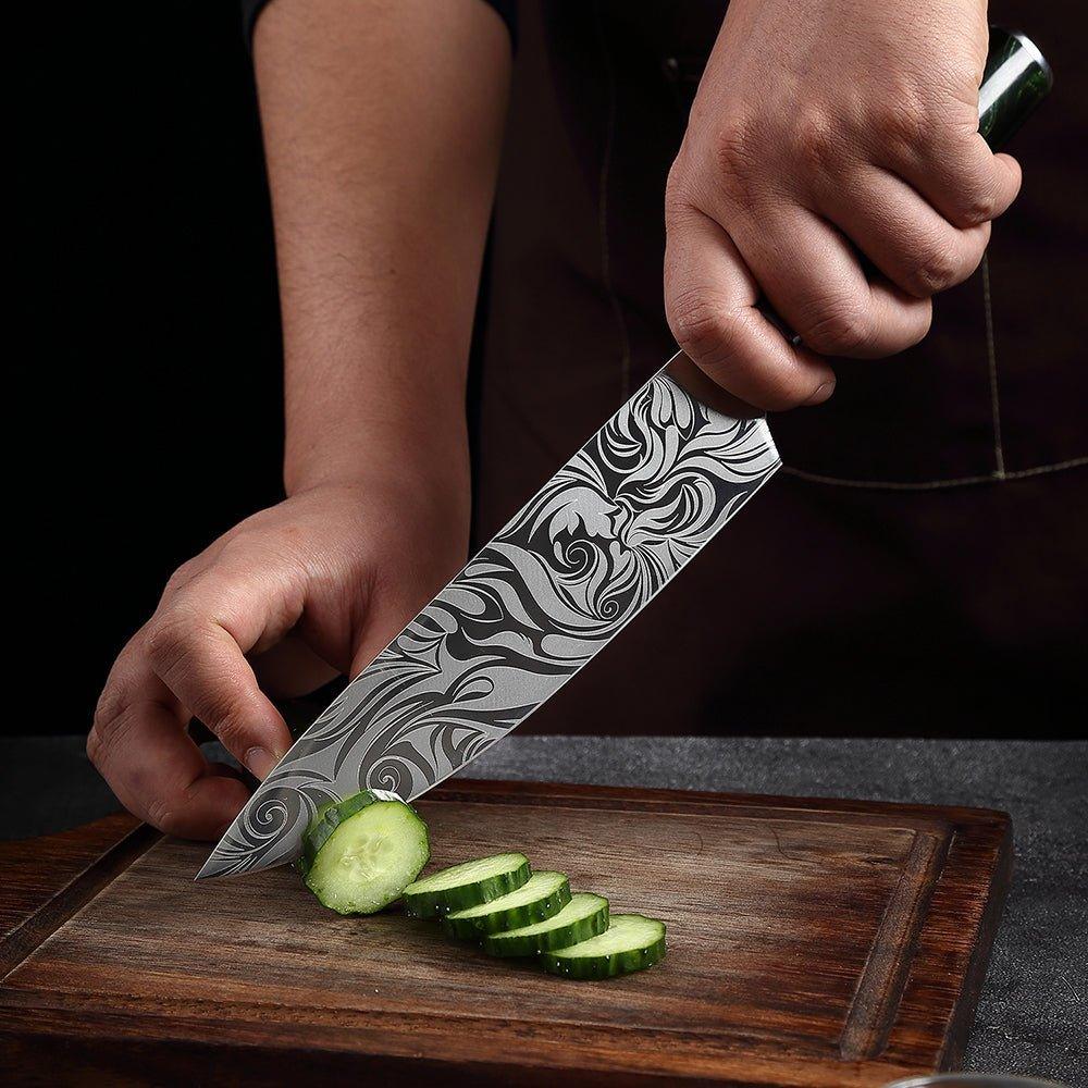 8 Piece Japanese Knife Set With Sharpener