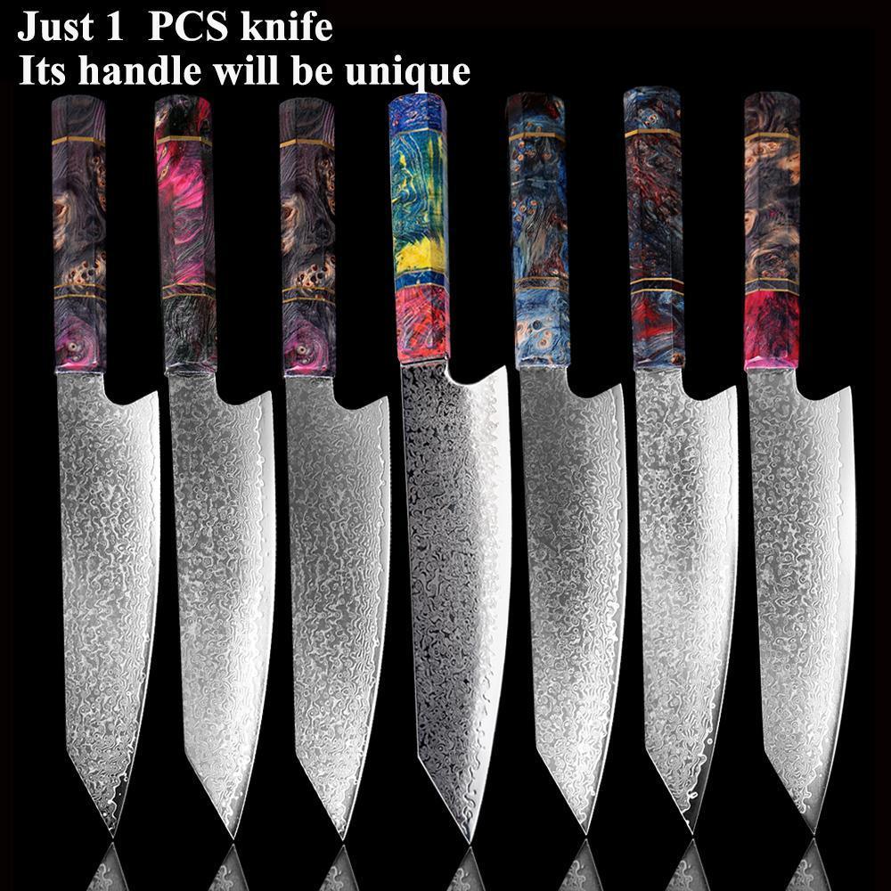 Japanese Chef Knife - Damascus Steel Blade