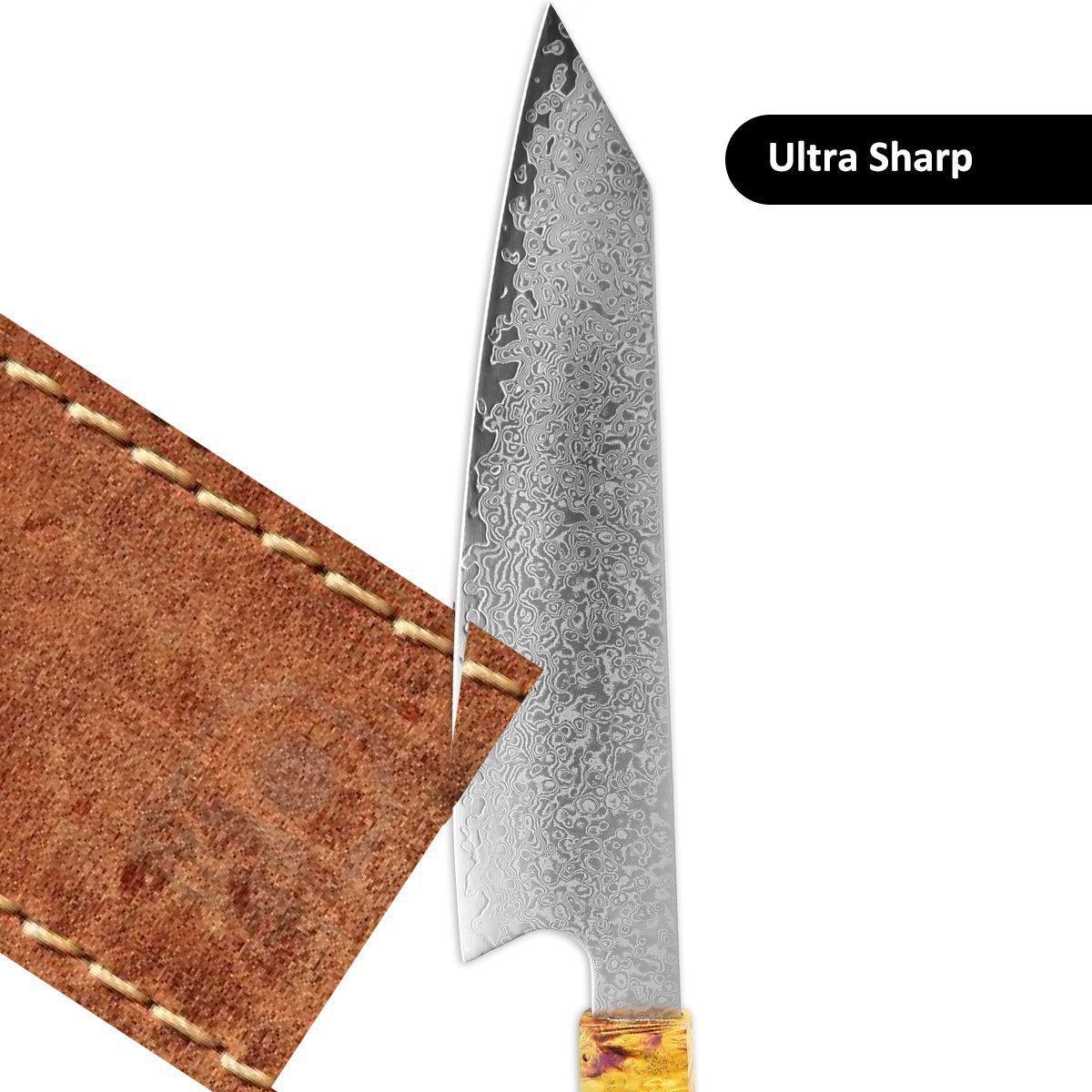 Japanese Damascus Kitchen Knives, 8 Inch VG10 Damascus Steel Chef knife