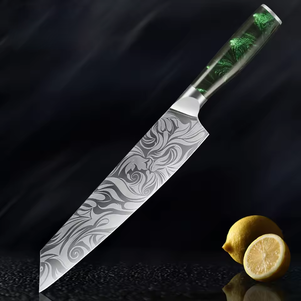 "Wasabi" Collection - Premium Japanese Kitchen Knife Set with Green Resin Handle