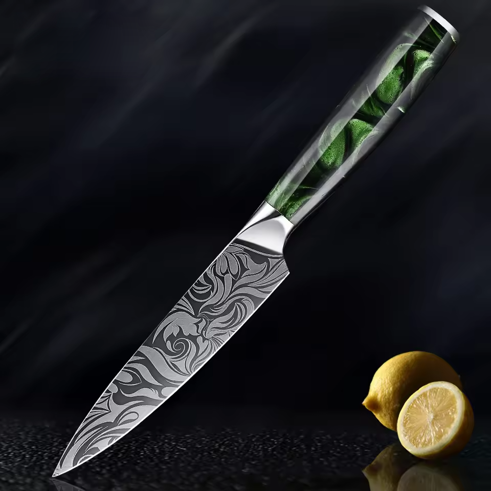 "Wasabi" Collection - Premium Japanese Kitchen Knife Set with Green Resin Handle