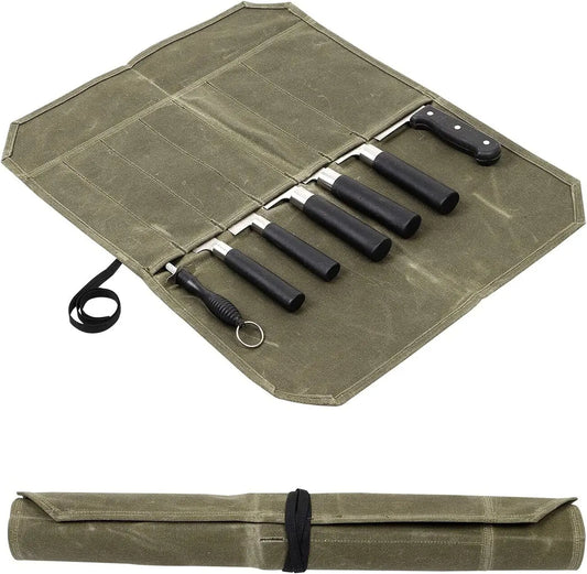 Waxed Canvas Chef Knife Roll – Rugged. Reliable