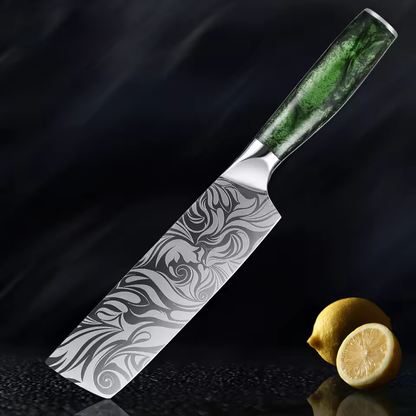"Wasabi" Collection - Premium Japanese Kitchen Knife Set with Green Resin Handle