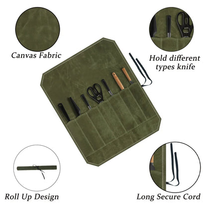 Waxed Canvas Chef Knife Roll – Rugged. Reliable