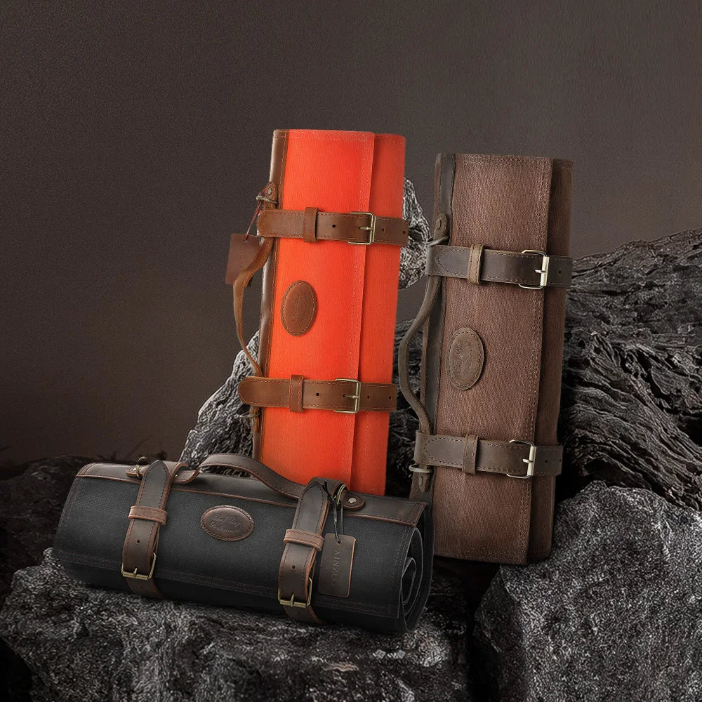 Knife Roll Bag Premium Leather Crafted