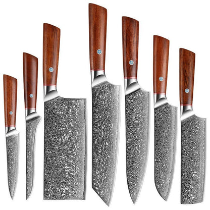 7-Piece Damascus Chef Knife Set