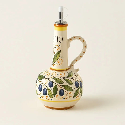 Tuscan Ceramic Olive Oil & Vinegar Bottle