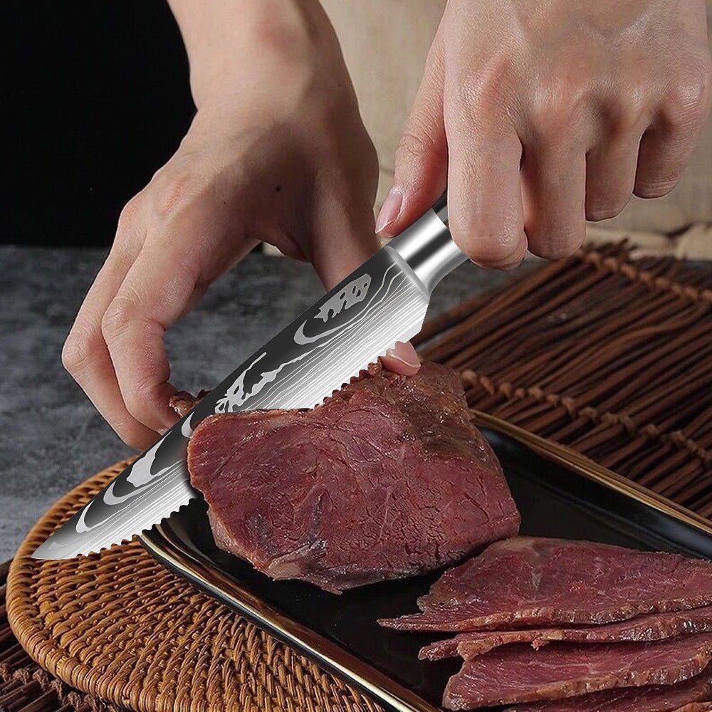 8-Piece Stainless Steel Serrated Steak Knife Set - Letcase