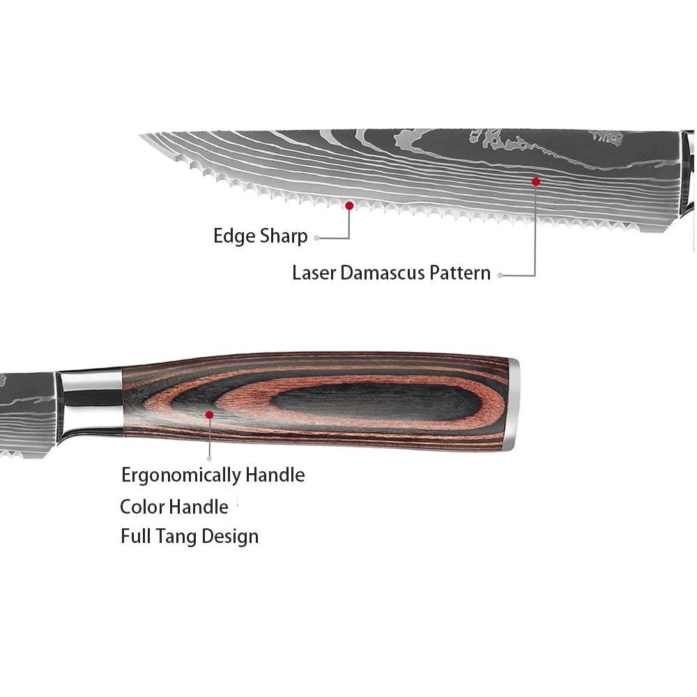 8-Piece Stainless Steel Serrated Steak Knife Set - Letcase