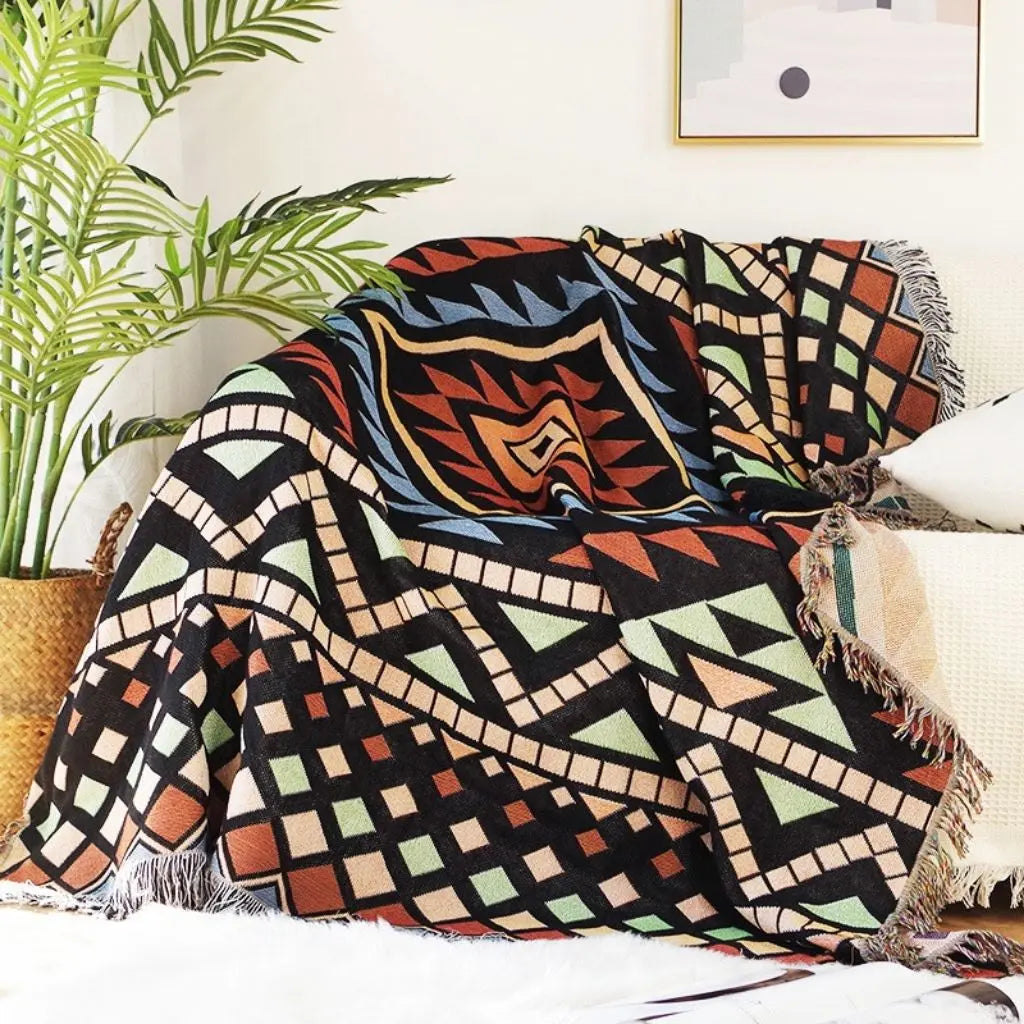 Zahara Boho Cotton Sofa Blanket