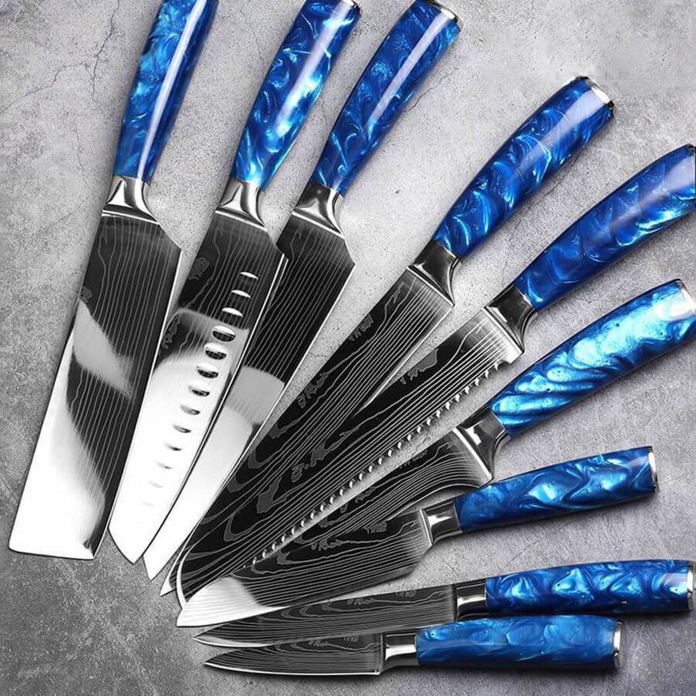 "Cerulean" 16-Piece Japanese Knife Block Set