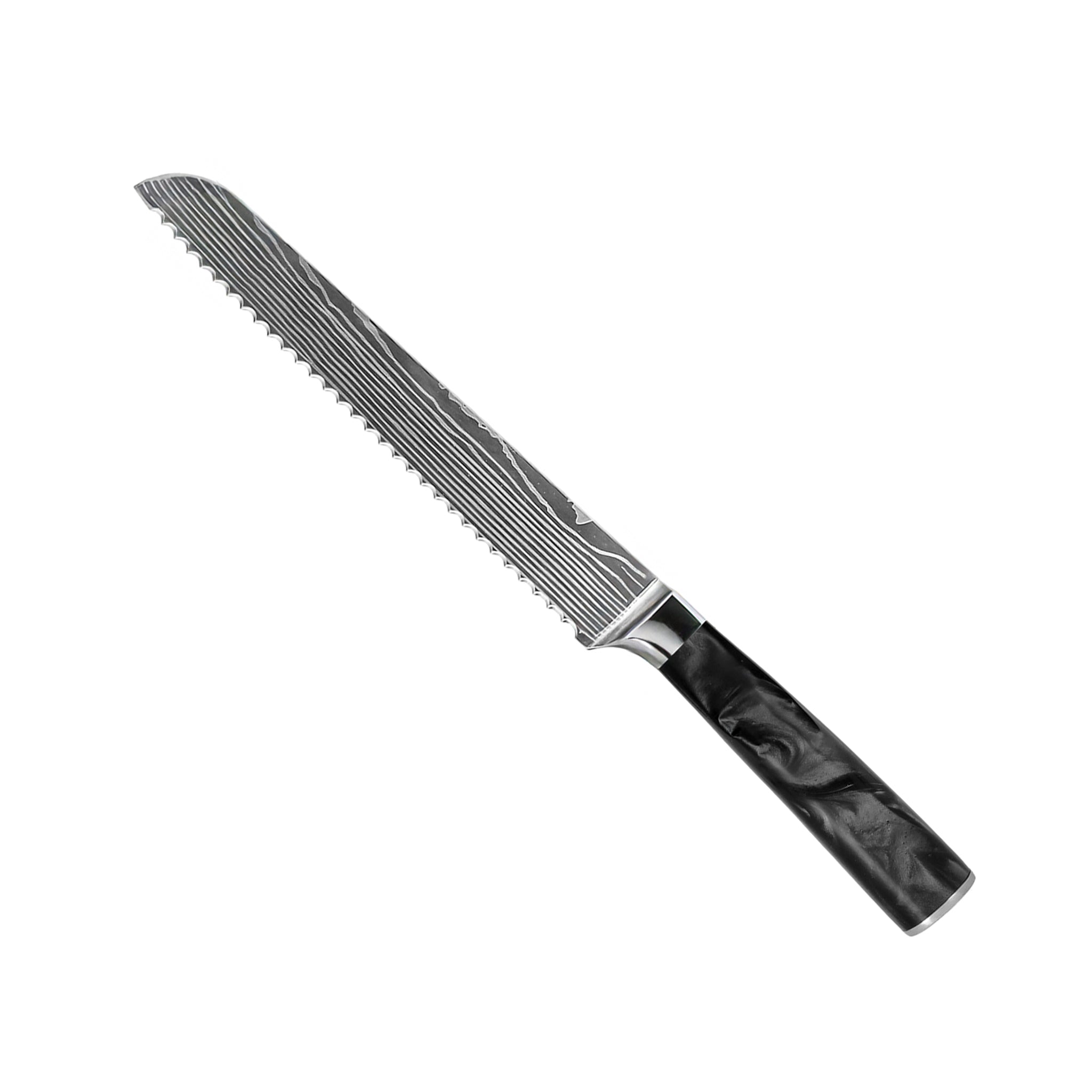 DAMASCUS PRINT ONYX EPOXY - 9 PIECE KNIFE SET