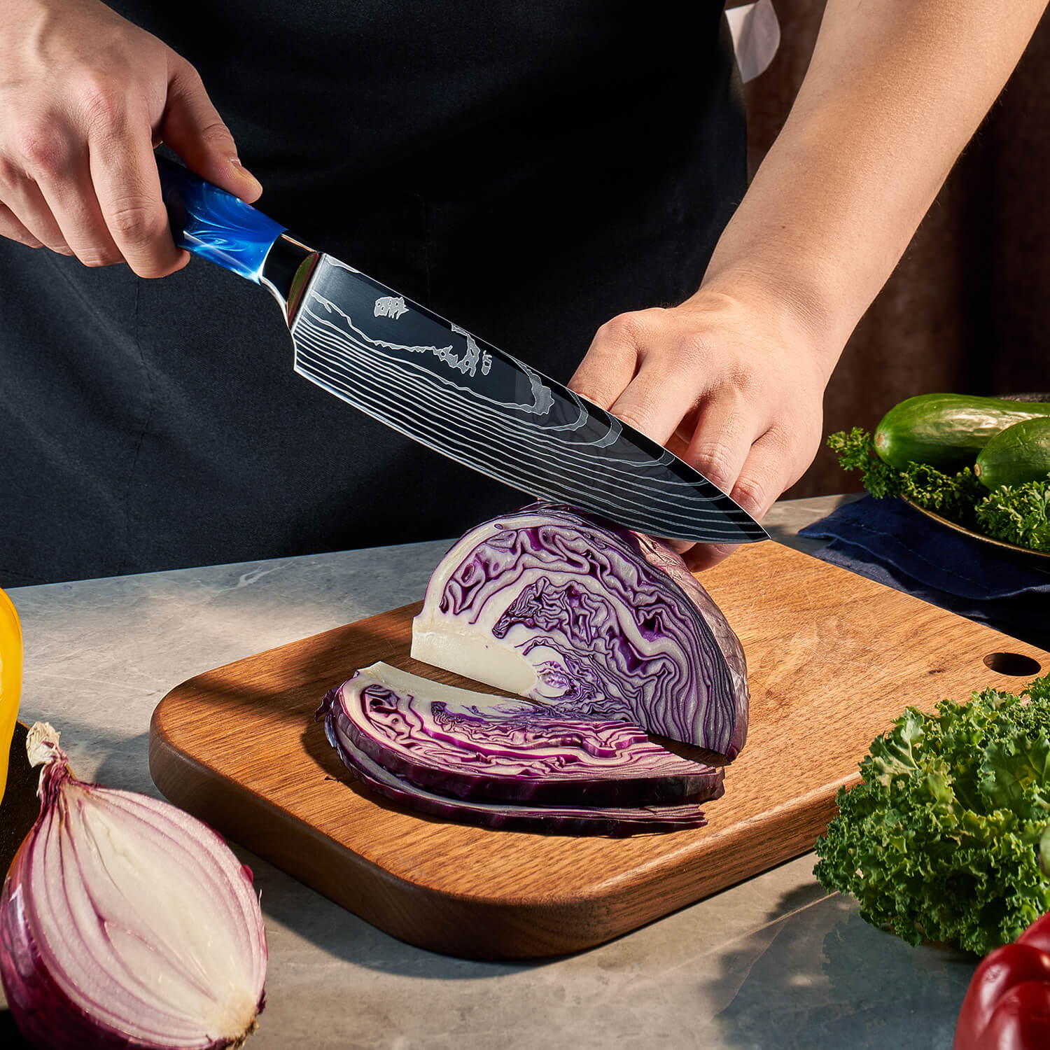 "Cerulean" 16-Piece Japanese Knife Block Set