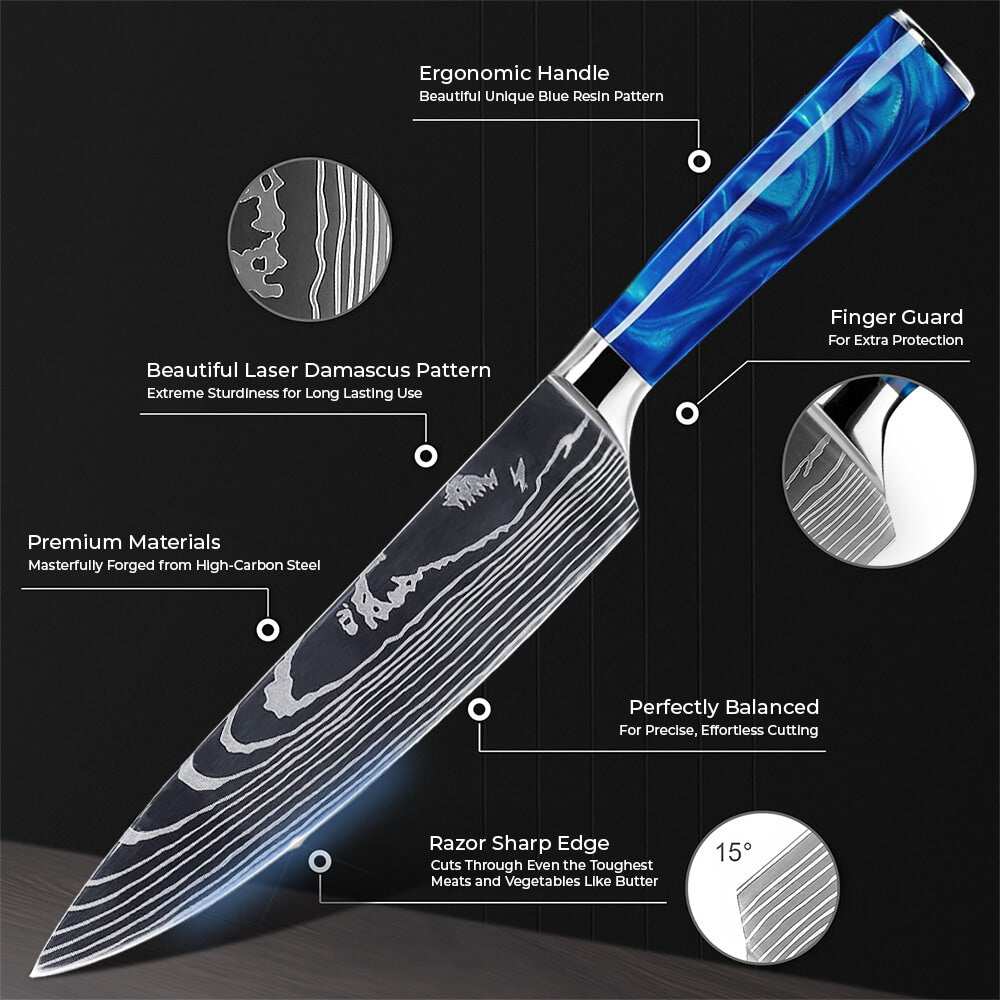 "Cerulean" 16-Piece Japanese Knife Block Set