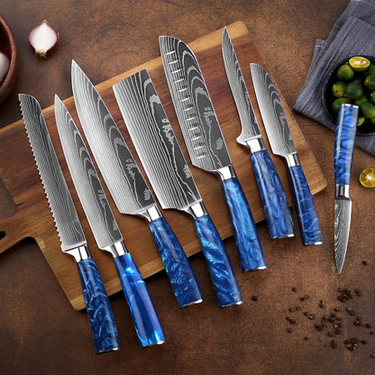 "Cerulean" 16-Piece Japanese Knife Block Set