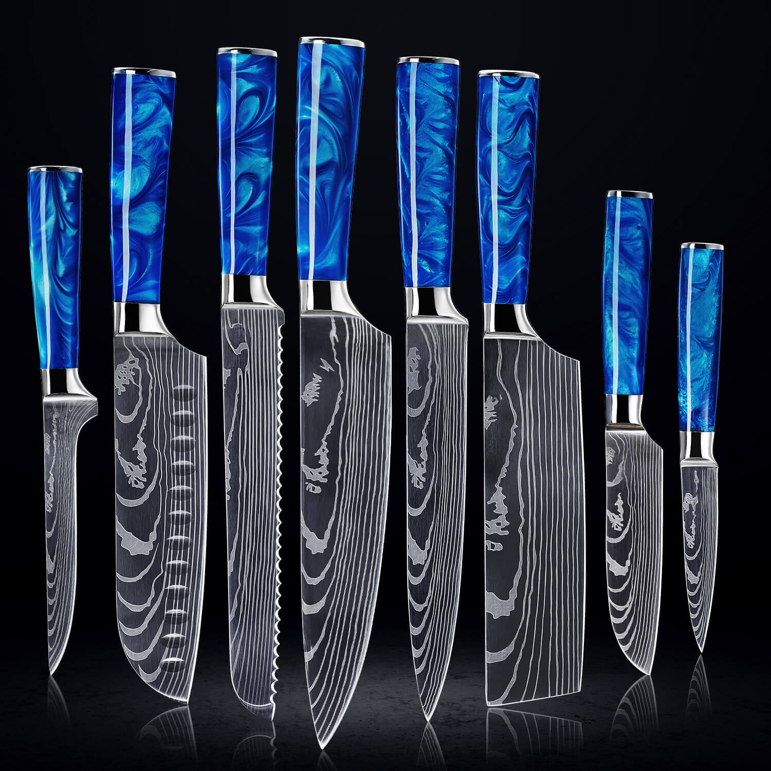 "Cerulean" 16-Piece Japanese Knife Block Set