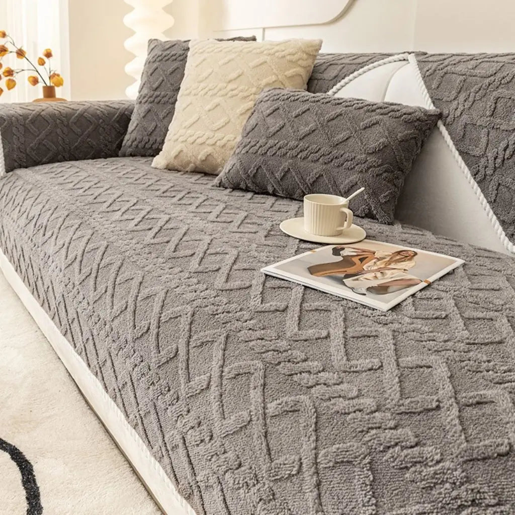 Harper Geometric Anti-Slip Plush Sofa Covers