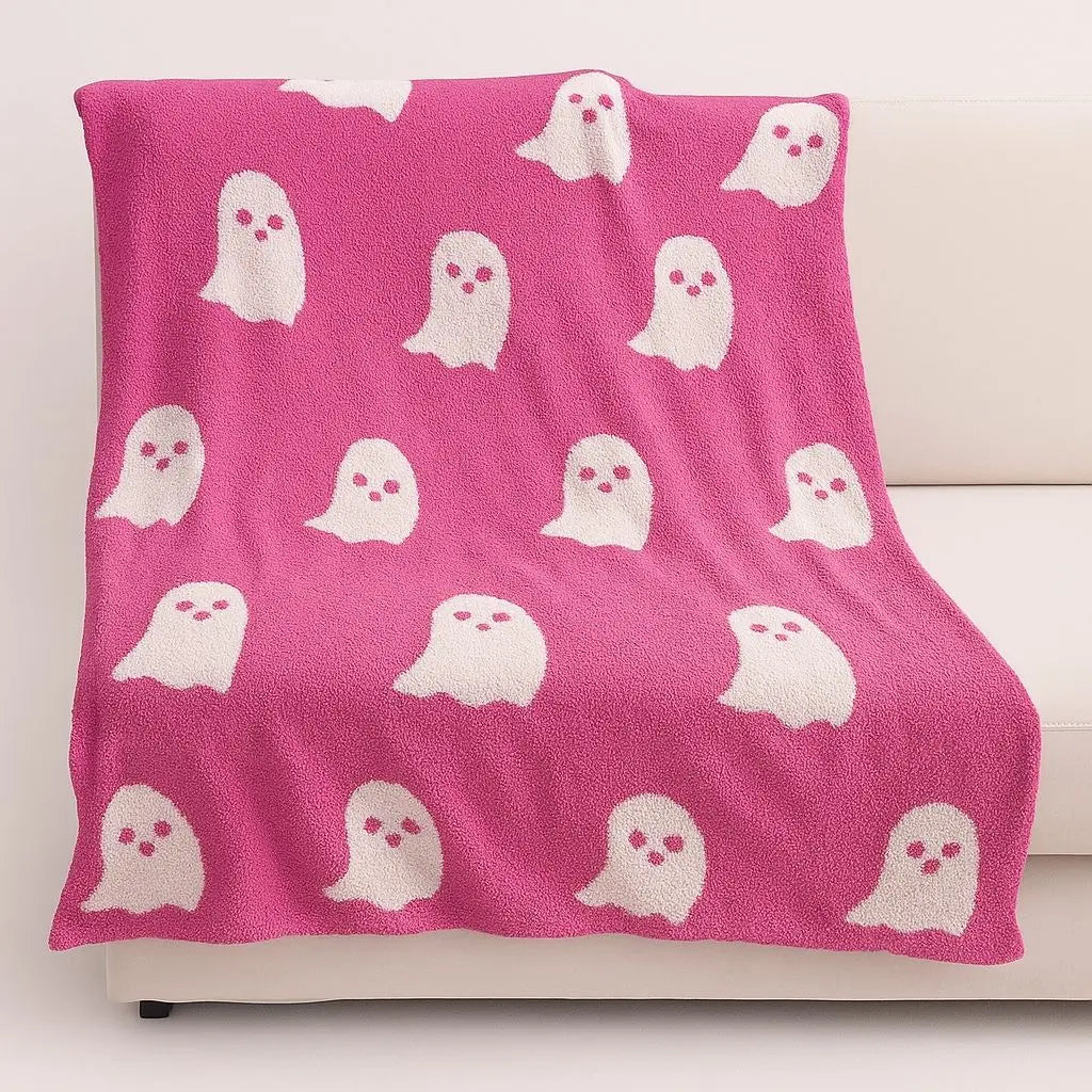 Hailey Ghost Knit Halloween Blanket