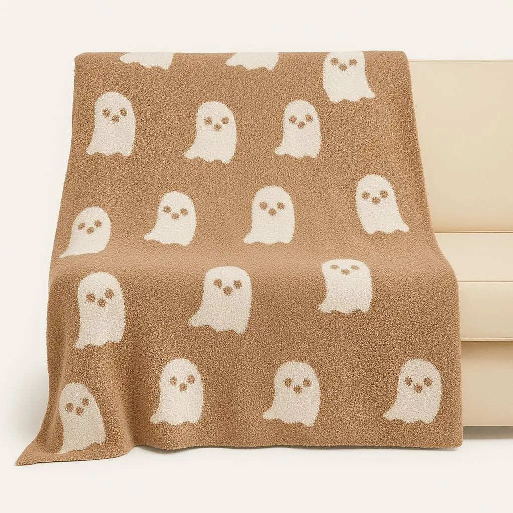 Hailey Ghost Knit Halloween Blanket