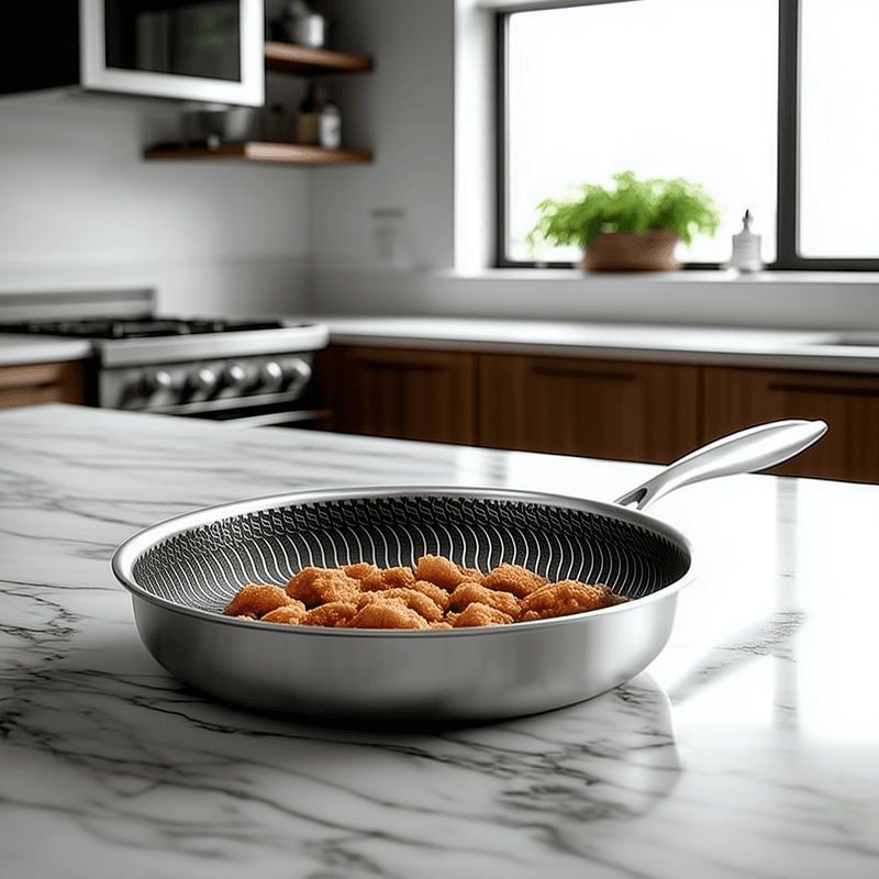 Stainless Steel Honeycomb Hexclad Non-Stick Frying Pan