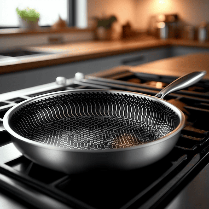 Stainless Steel Honeycomb Hexclad Non-Stick Frying Pan