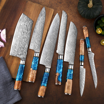 "Tsunami" Collection - Japanese VG10 Damascus Steel Knife Set