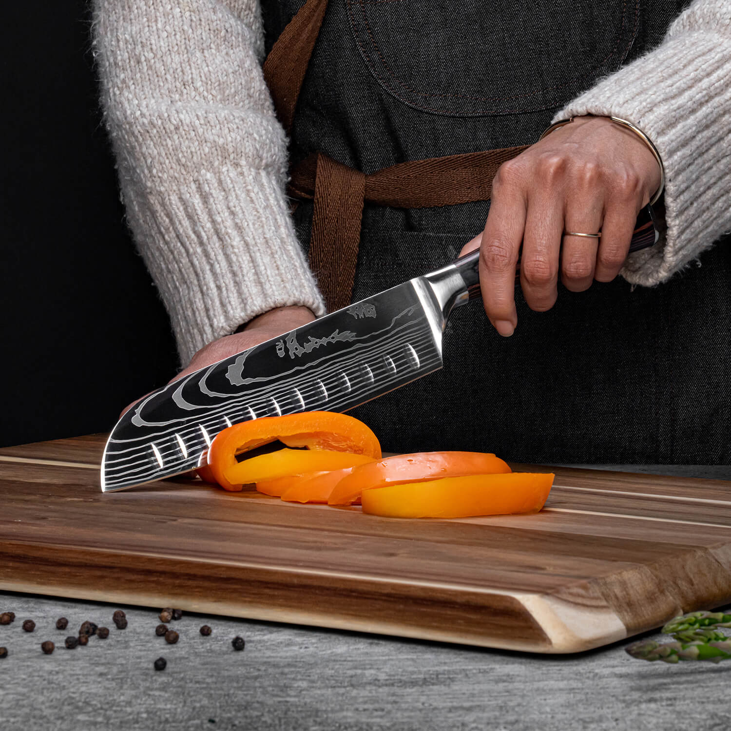 "Imperial" Collection - Premium Japanese Kitchen Knife Set with Damascus Pattern