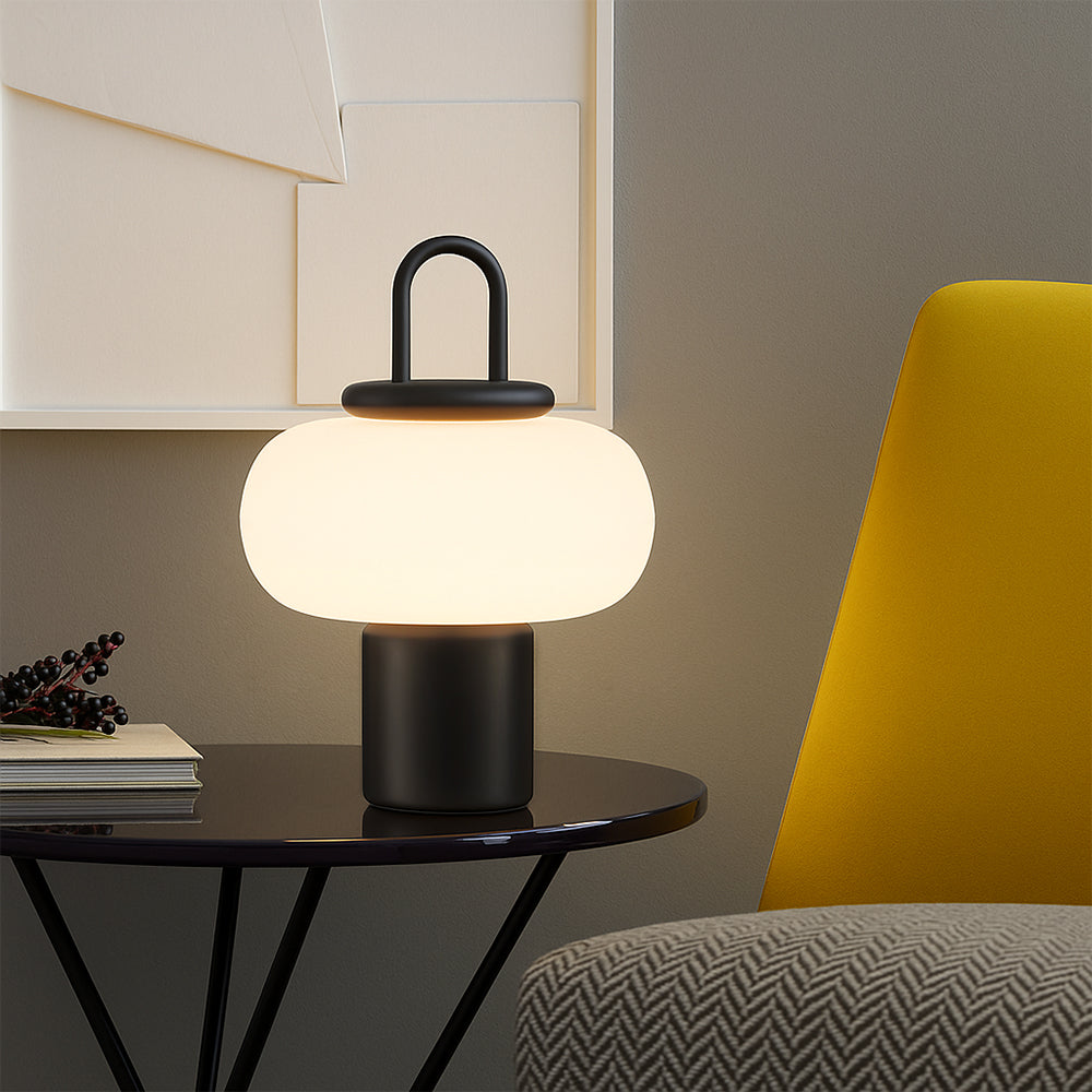 Glass Bedside Table Lamp – Soft Diffused LED Light