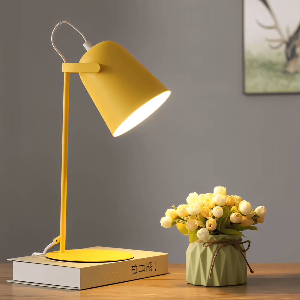 Macaron Table Lamp – Nordic Yellow Adjustable Desk Lamp