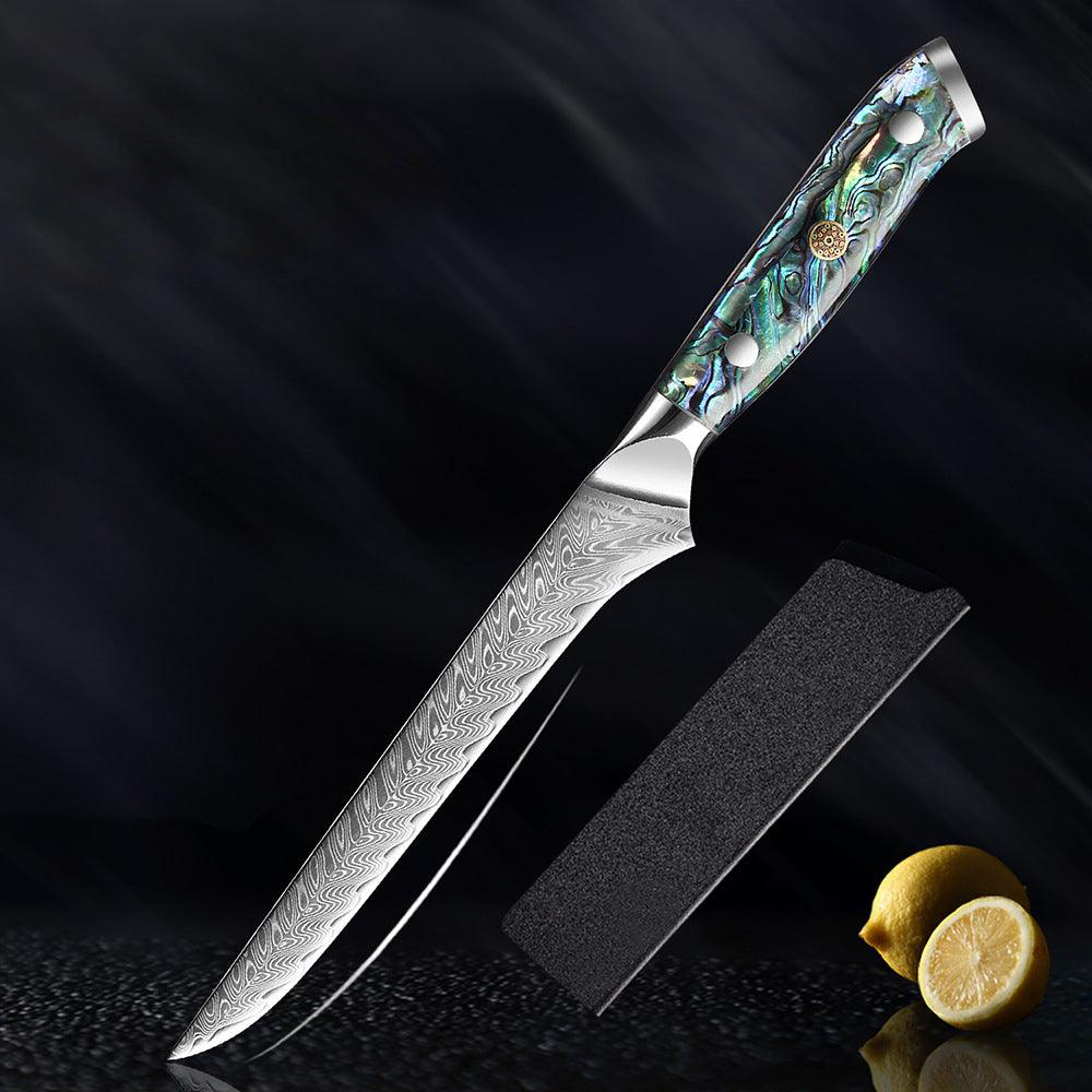 HECTOR Damascus Steel Kitchen Knife with Abalone Handle