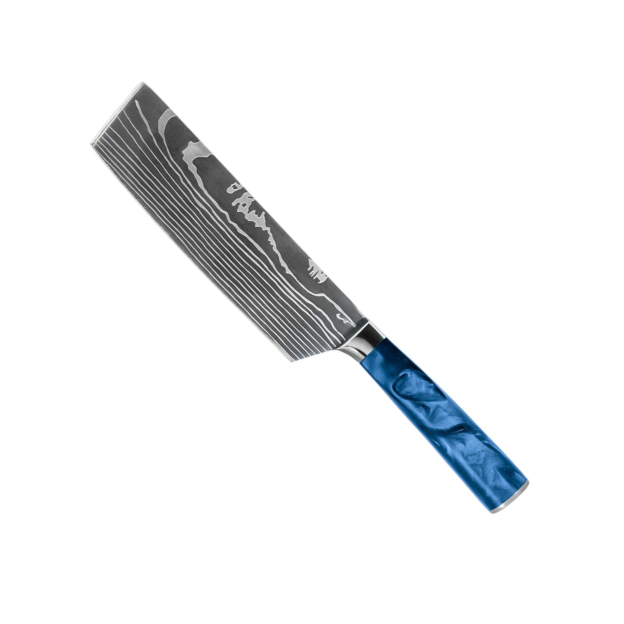 Damascus Print Epoxy Sapphire - 6-Piece Knife Set