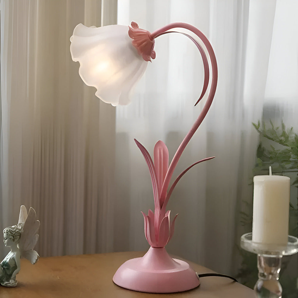 French Antique-Style Table Lamp – Decorative Flower Design Lamp for Bedroom & Living Room
