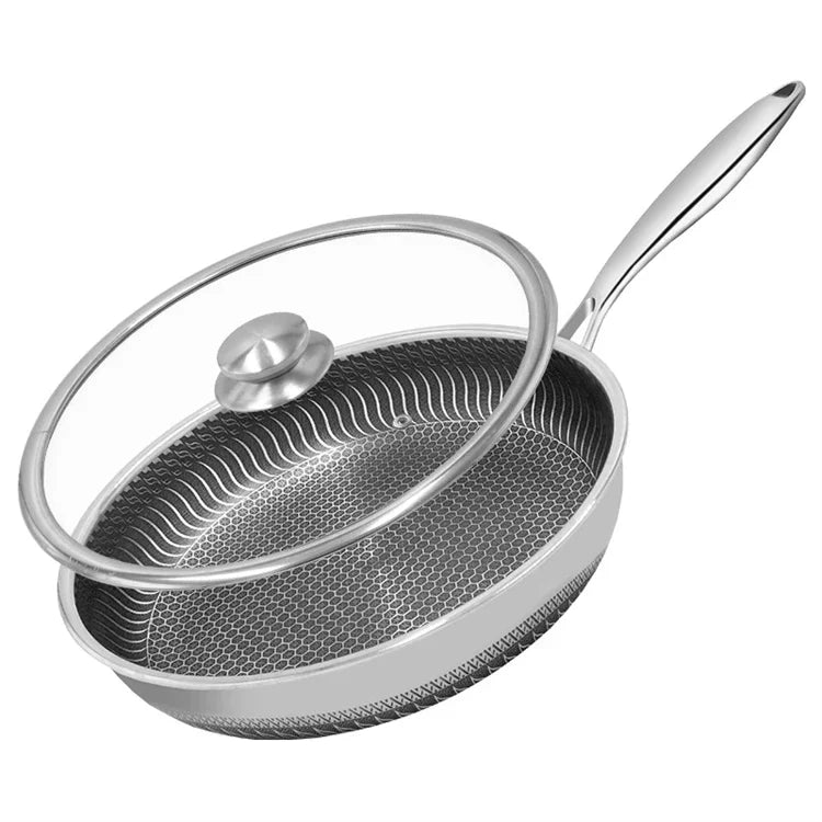 Stainless Steel Honeycomb Hexclad Non-Stick Frying Pan