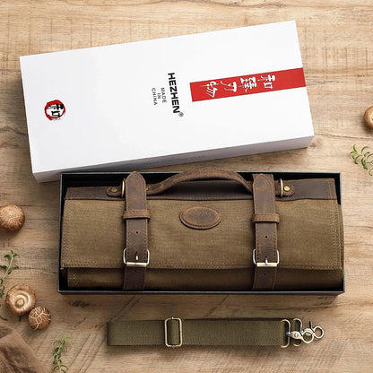 Knife Roll Bag Premium Leather Crafted