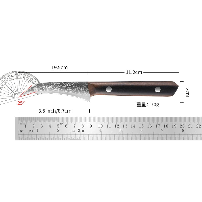 Hector Bird-Beak Paring Knife – 3.5” Damascus Stainless Steel