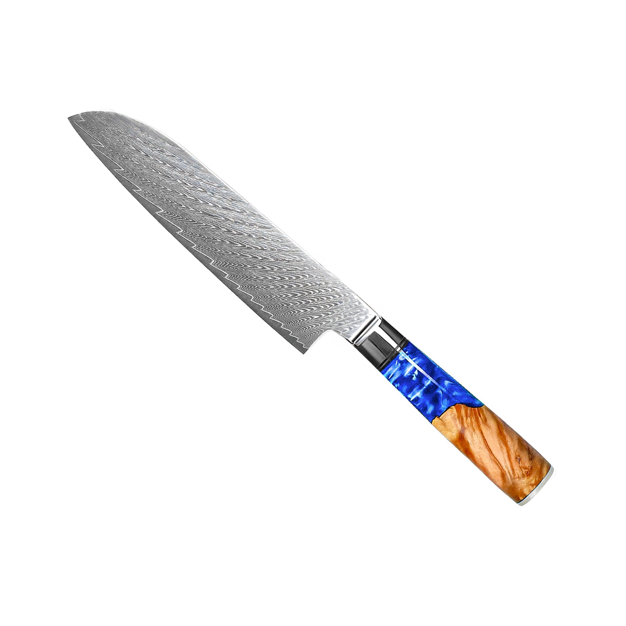 Epoxy Sapphire Damascus 6-Piece Knife Set