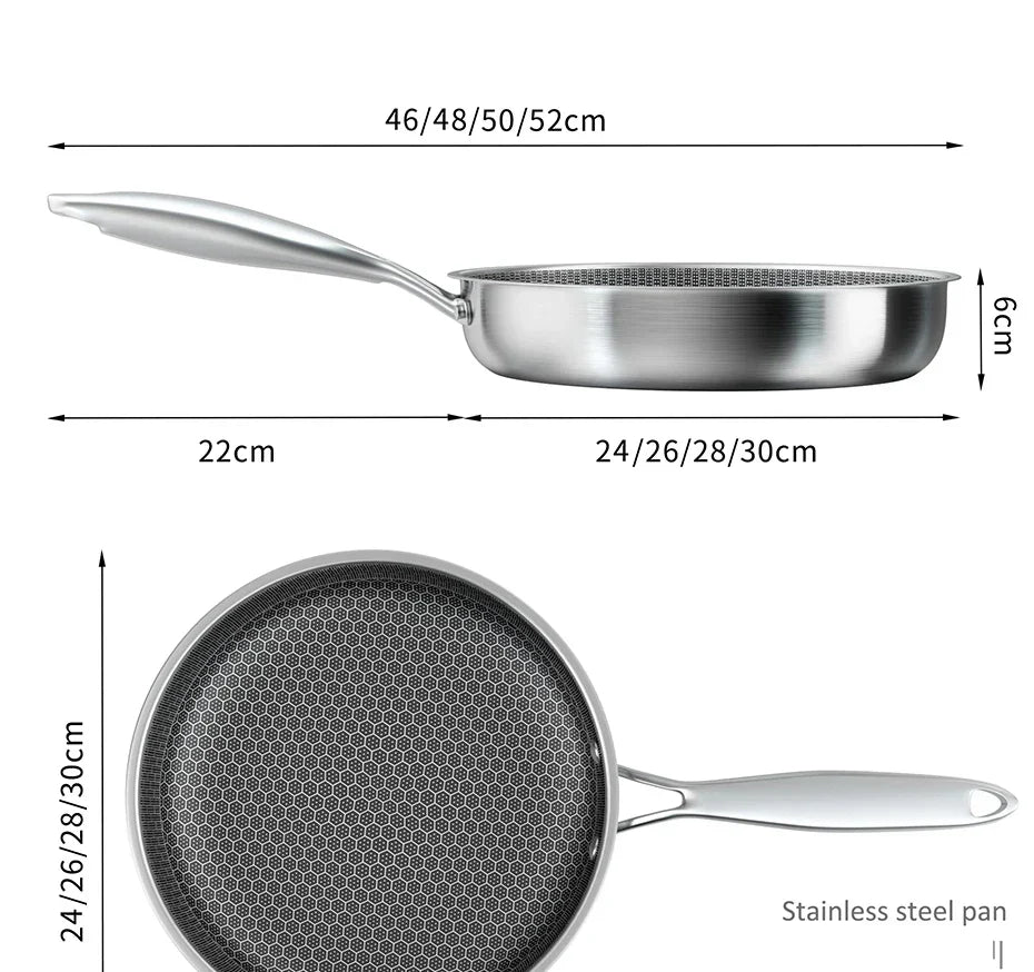 Stainless Steel Honeycomb Non-Stick Frying Pan