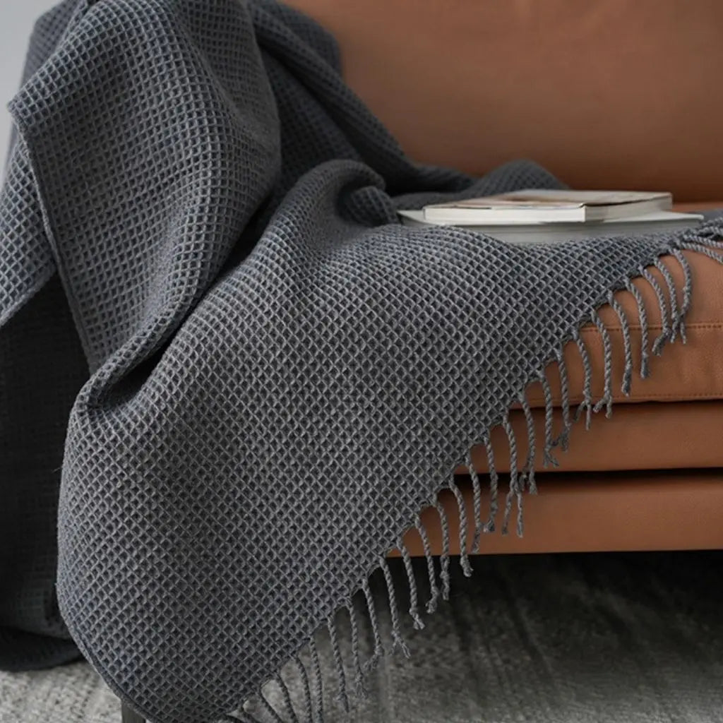 Elliot Nordic Waffle Knit Soft Throw Blanket