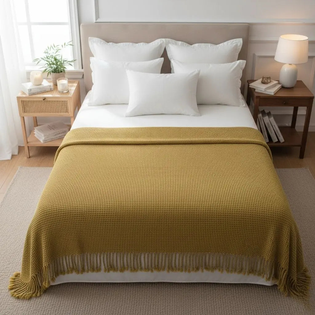 Elliot Nordic Waffle Knit Soft Throw Blanket