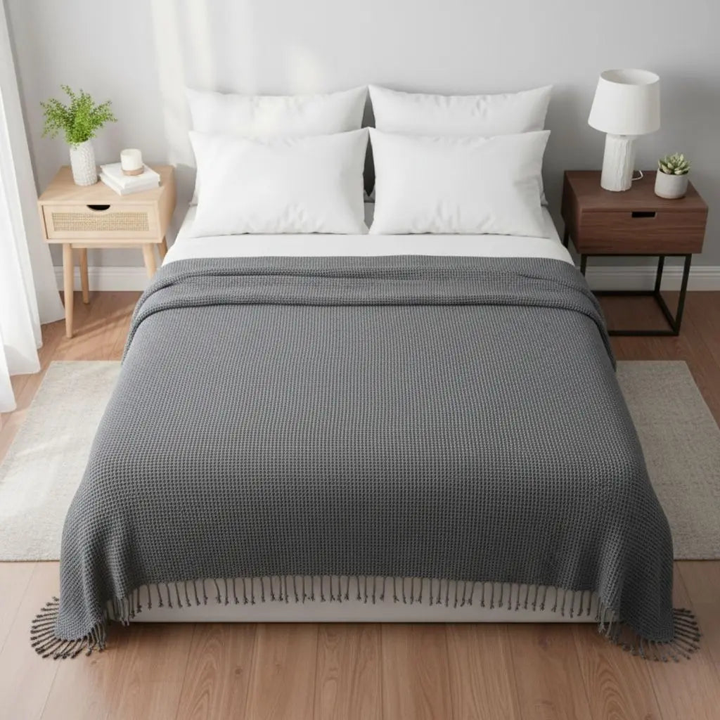 Elliot Nordic Waffle Knit Soft Throw Blanket