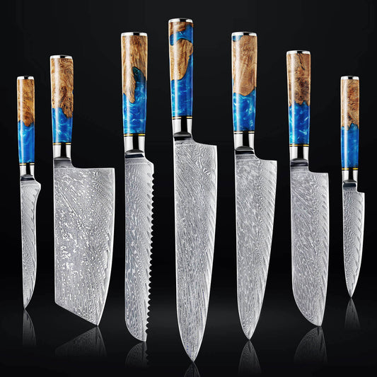 "Tsunami" Collection - Japanese VG10 Damascus Steel Knife Set